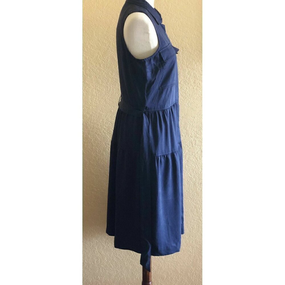 Maison Jules Womens Navy Blue Tencel A Line Utility-Pocket T Shirt Dress Size L - Picture 5 of 9